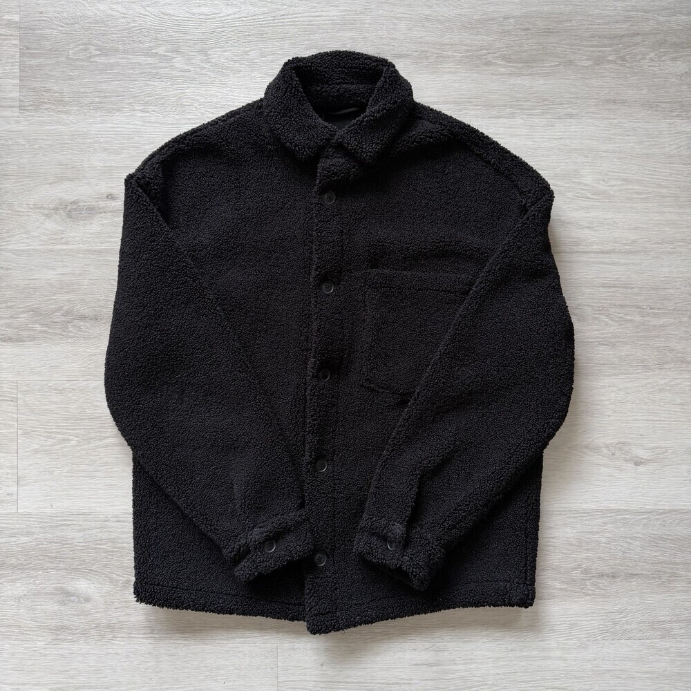Zara Sherpa Fleece Shacket Fleece Shirt Jacket Relaxed Fit Women's Size S-M - Picture 1 of 14